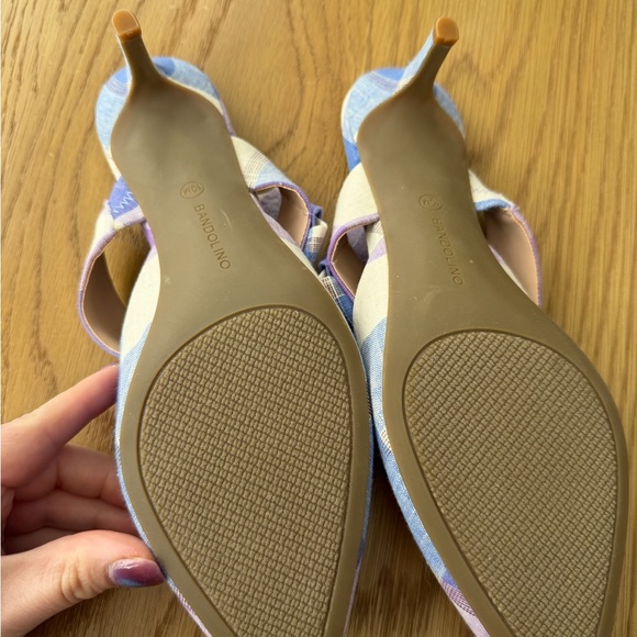 Bandolino Lilac Plaid Women's Mules - Picture 6 of 6